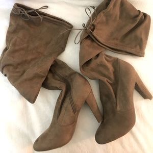 Thigh high heeled boots